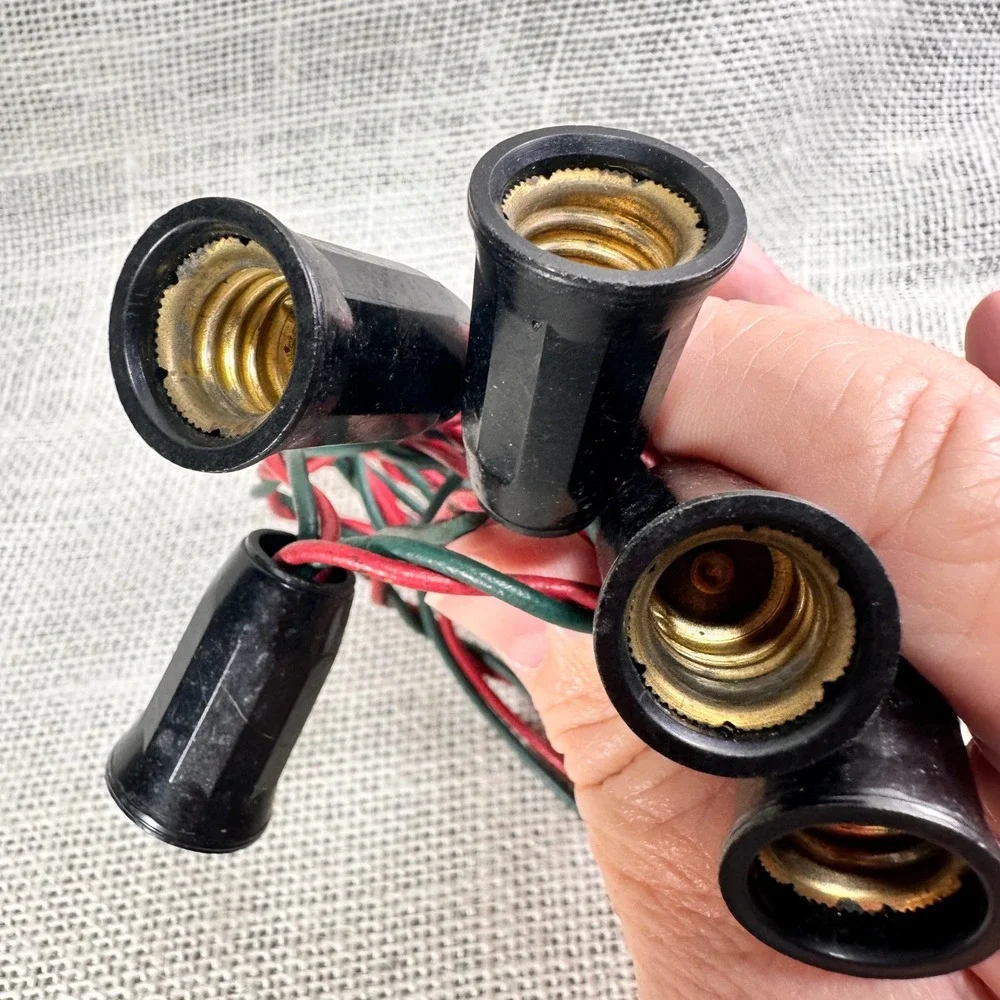 Vtg EPI Christmas String Lights 8.5 Ft Red Green Cord Tested Working Retro Decor